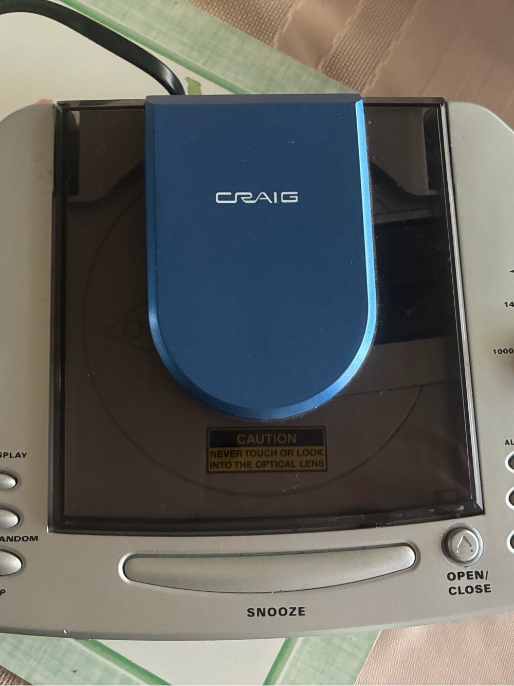 CRAIG silver and blue CD Player Radio Alarm Clock